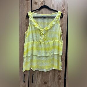 Old Navy Yellow Striped Ruffle Blouse